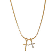 Load image into Gallery viewer, Double cross necklace