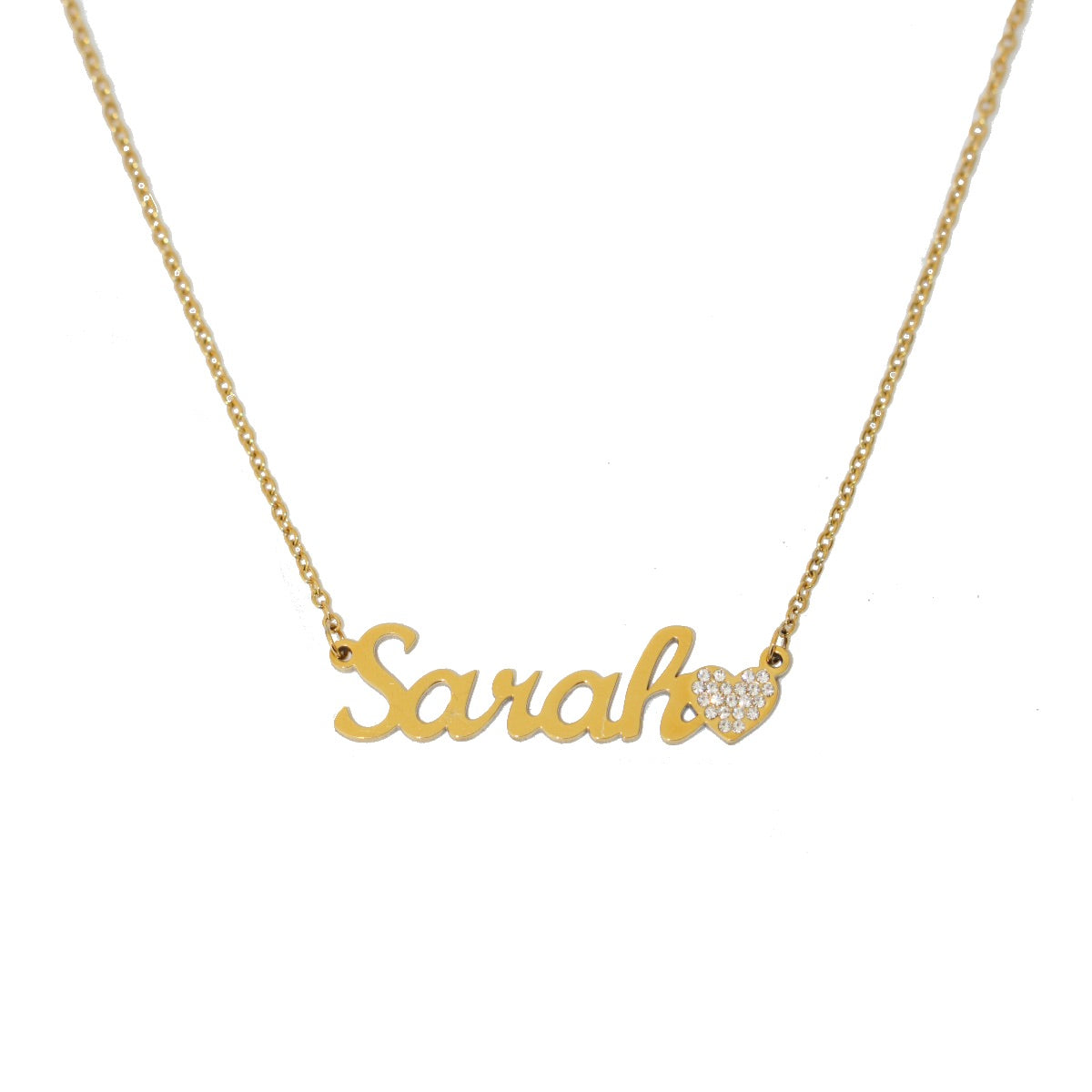 Customized Single heart cursive font name necklace