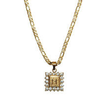 Load image into Gallery viewer, Square cz initial necklace