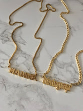 Load image into Gallery viewer, Customized Old English BLOCK letter name necklace
