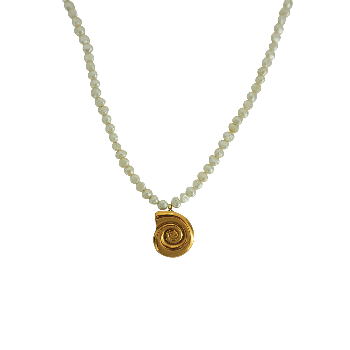 Chunky shell pearl necklace