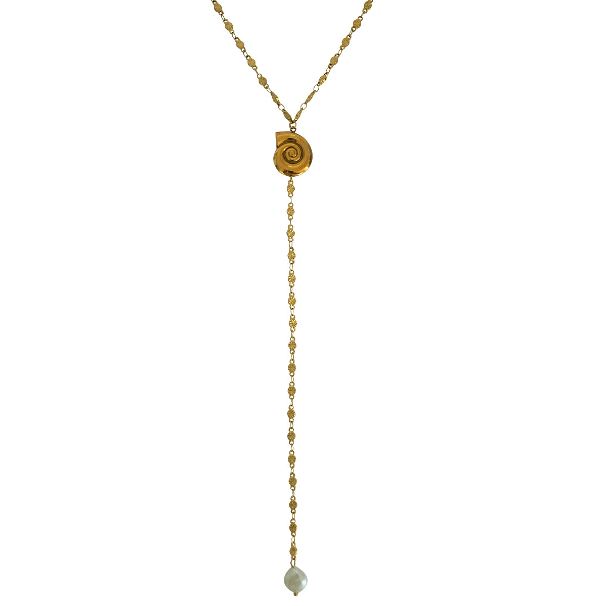 Shell lariat necklace