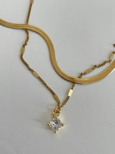 CZ charm anklet set of 2