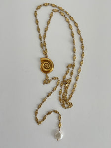 Shell lariat necklace