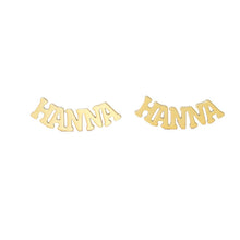 Load image into Gallery viewer, Customized curved name stud earrings
