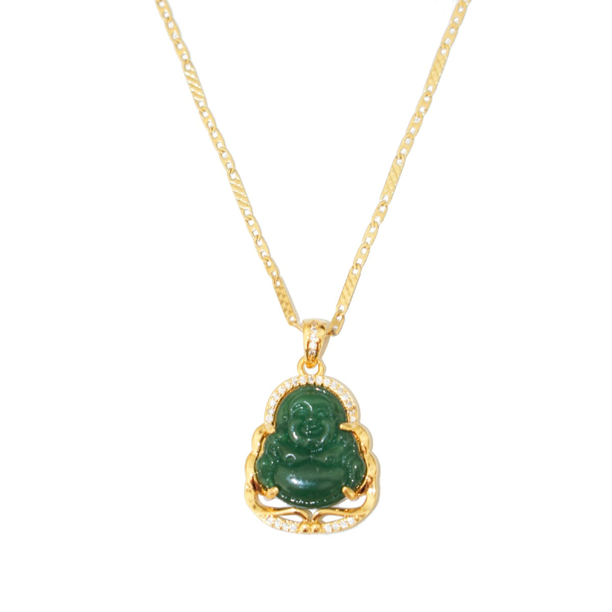 Amazon.com: Smiling Laughing Buddha Green Jade Pendant Necklace Rope Chain  Genuine Certified Grade A Jadeite Jade Hand Crafted, Jade Neckalce, 14k  Gold Filled Buddha necklace, Jade Medallion (Buddha, 18): Clothing, Shoes &
