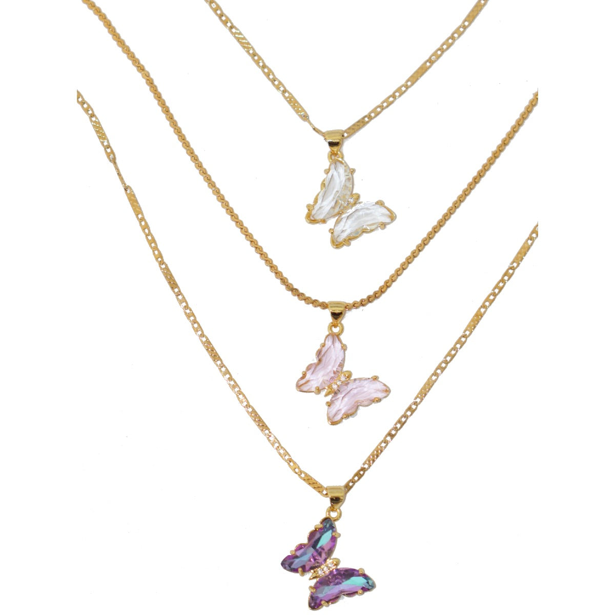 Glass butterfly necklace
