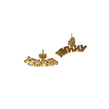 Load image into Gallery viewer, Customized curved name stud earrings
