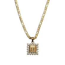 Load image into Gallery viewer, Square cz initial necklace

