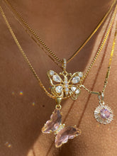 Load image into Gallery viewer, Glass butterfly necklace
