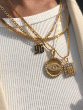 Load image into Gallery viewer, Square cz initial necklace
