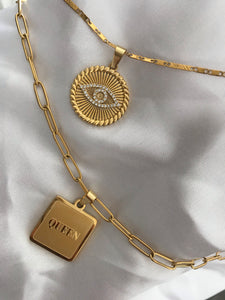 Framed evil eye necklace