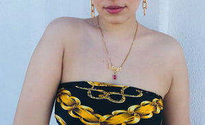 Customized Goth font name necklace
